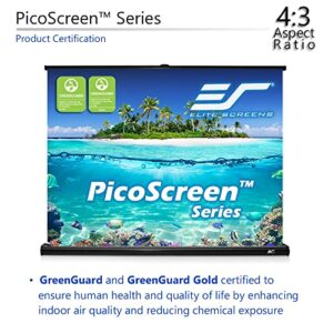 Elite Screens PicoScreen Series, Light-Weight Pull Up Manual Projector Screen, 45-inch 16:9, Portable Table-Top Pull-Up Home Theater Movie Office Classroom Fiberglass Projection Screen, PC45W, Black