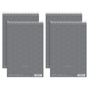 tops prism steno books, 6″ x 9″, gregg rule, gray paper, 80 sheets, perforated, 4 pack (80274)