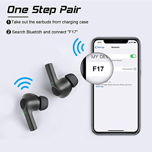 Hadisala Wireless Earbuds, Bluetooth 5.0 Headphones True Wireless Stereo Headset with Charging Case, Touch Control & Built-in Mic, High-Fidelity Sound 35 Hours Playback for iPhone Android and More