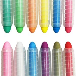 non-toxic dustless chalk for kids, colored chalk with holder the best art tool for blackboard kids children drawing writing,12pcs