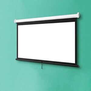 manual pull down projection screen, 60-inch portable hd movie screens, wall-mounted/hanging projector screen, anti-rust metal shell, support 4:3 16:9 3d 4k (size : 60inch 16-9)