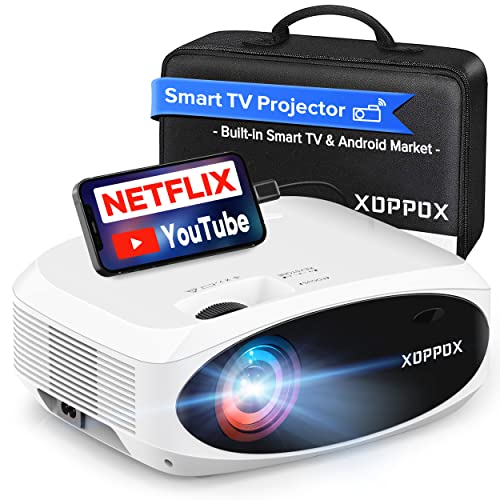 5G Projector Digital Keystone&Zoom Support, XOPPOX Smart Bluetooth and Native 1080P Projector 4K Support, Full HD Outdoor&Home Theater Movie Projector[Extra Bag Included]