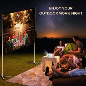 5G Projector Digital Keystone&Zoom Support, XOPPOX Smart Bluetooth and Native 1080P Projector 4K Support, Full HD Outdoor&Home Theater Movie Projector[Extra Bag Included]