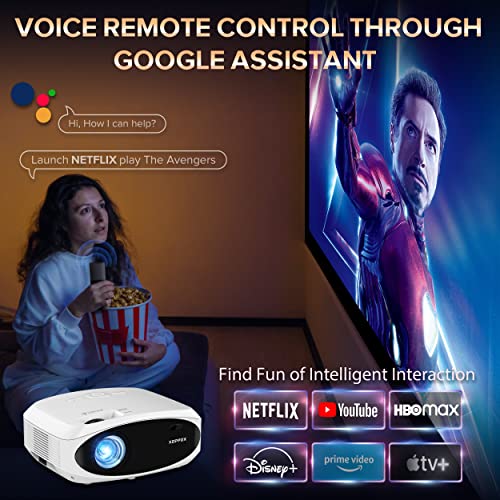 5G Projector Digital Keystone&Zoom Support, XOPPOX Smart Bluetooth and Native 1080P Projector 4K Support, Full HD Outdoor&Home Theater Movie Projector[Extra Bag Included]