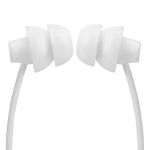 non radiation sleep earphones, 3 meters extended long in ear wired headphones noise cancelling hd calls one button microphone line control headset 3.5mm jack for mobile phones white