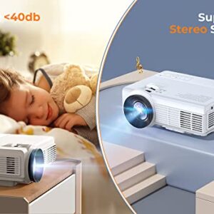 Anpiu Mini Projector 2022 Upgraded Portable Video Projector, 55,000 Hours Multi-Media Home Theater Movie Projector Compatible with Full HD 1080P HDMI, USB, AV, Laptop, Smartphone