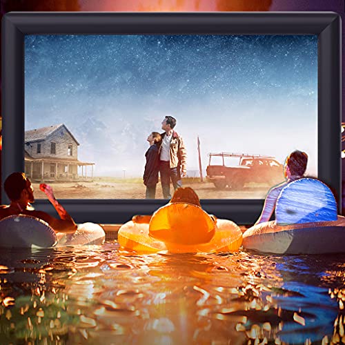 PPXIA Inflatable Movie Screen 25ft Outdoor Projector Screen with Air Blower, Supports Front and Rear Projection Blow Up Screen for Movie Nights Backyards Pool Party