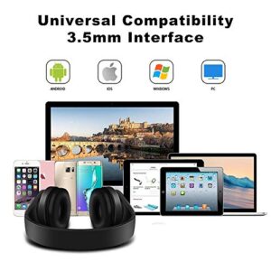 Viwind Wireless Bluetooth Headphones Over Ear with Mic,Foldable Noise Cancelling Headset for Travel Work TV PC Android Cellphone 【Hi-Fi Stereo &Comfortable Earpads】-Black