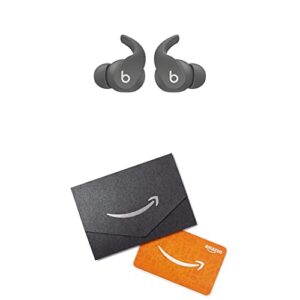 beats fit pro – true wireless noise cancelling earbuds – apple h1 headphone chip, class 1 bluetooth®, built-in microphone, 6 hours of play time – sage gray + amazon.com gift card in a mini envelope