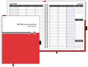 appointment book 2023 2024 daily & hourly 15 minutes, schedule planner book by strive zen, hardcover, large, 8.5″ x 11″, hourly, weekly planner, monthly planner, 18 months, january 2023- july 2024