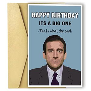 ziwenhu happy birthday card for him, funny birthday gifts for women, michael scott bday card for her, the office birthday card for friend