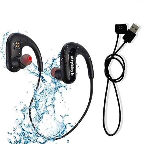 Waterproof Headphones for Swimming,IPX8 Waterproof 8GB MP3 Player Sports Swimming Headphones Wireless +an Extra Magnetic Charging Cable