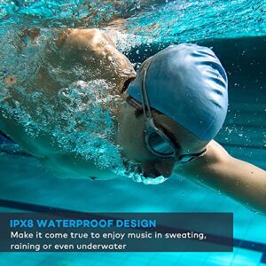 Waterproof Headphones for Swimming,IPX8 Waterproof 8GB MP3 Player Sports Swimming Headphones Wireless +an Extra Magnetic Charging Cable