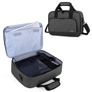 luxja projector case, projector bag with protective laptop sleeve, projector carrying case with accessories pockets, large(16 x 11.5 x 5.75 inches), black