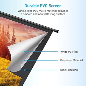 Auto Motorized Projector Screen 100 inch 16:9 HD Diagonal with Remote Control, Wall/Ceiling Mounted Electric Movie Screen Wrinkle-Free, Great for Home Office Theater TV Usage