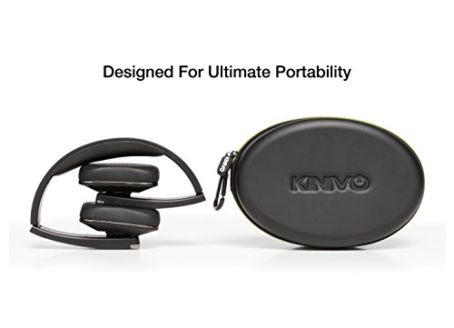 Kinivo URBN Premium Bluetooth Wireless Headphones - NFC Pairing, Powerful AptX HD Sound, Wireless Audio Streaming and Hands-Free Calling for Devices Like iPads, iPhones, Android (Midnight Black)