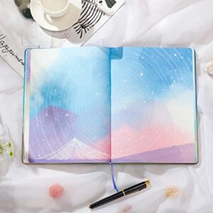 SIIXU Starry Sky Writing Journal for Women, Men, Unique Colorful Blank Notebook for Daily Notes, Gratitude, Dreams or Planning, 7.5” x 10.2", 160 Pages, 2 Bookmarks, Large, Hardcover, Unlined