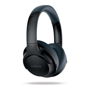 veho zb-7 wireless active noise cancelling headphones | 5.0 bluetooth | over ear style | 32h playtime | premium dual-core speakers | multiple point connection | vep-024-zb7-b