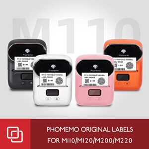 [3x230 pcs] Phomemo Labels for M110/M220/M221, 1.57'' x 1.18' (40 x 30mm), Original, Square, White, 230 Labels/Roll, 3 rollls, Multi-Purpose Self-Adhesive Thermal, Also Made for Phomemo M120/M200