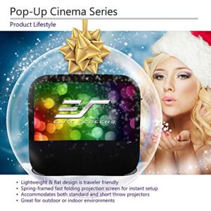 Elite Screens Pop-up Cinema 92-inch 16:9 Portable Outdoor Fast Folding Projector Screen Self Standing Ultra-Light Weight Movie Quick Collapsible Carrying Bag, US Based Company 2-Year Warranty -POP92H