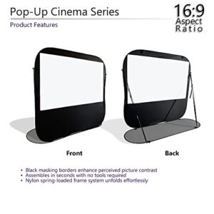 Elite Screens Pop-up Cinema 92-inch 16:9 Portable Outdoor Fast Folding Projector Screen Self Standing Ultra-Light Weight Movie Quick Collapsible Carrying Bag, US Based Company 2-Year Warranty -POP92H