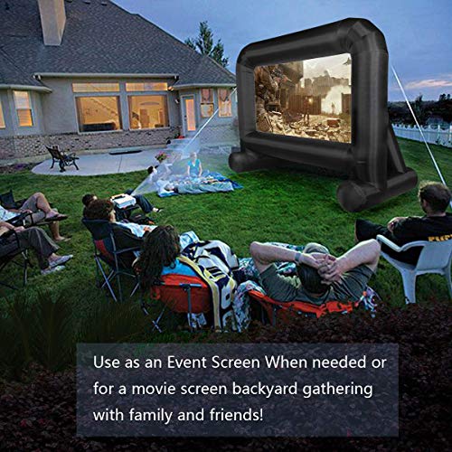 Inflatable Movie Screen Outdoor, OUTTOY Inflatable Projection Screen with Quiet Fan and Storage Bag, Easy Set up, Mega Blow Up Screen for Backyard Movie Night, Theme Parties, Celebrations-16FT