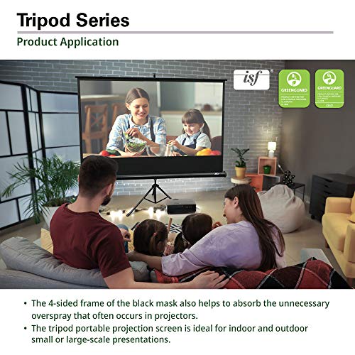Elite Screens Tripod Series, 100-INCH 16:9, Portable Pull Up Home Movie/Theater/Office Projector Screen, 8K/ULTRA HD, 2-YEAR WARRANTY, T100UWH, Black