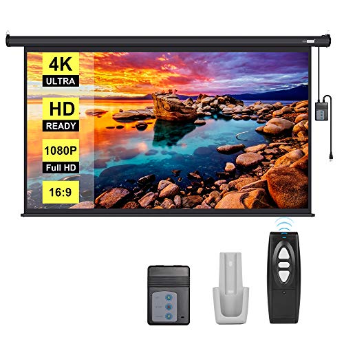 VIVOHOME 100 Inch Electric Motorized Projector Screen with Remote, 16:9 8K 4K Ultra HD Widescreen for Movie Home Theater Cinema Office Video Game