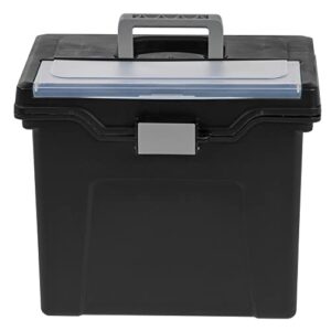 Office Depot Large Mobile File Box, Letter Size, 11 5/8in.H x 13 3/8in.W x 10in.D, Black/Silver, 110987