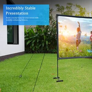 OWLENZ 100" New Upgraded Stand Projector Screen 16:9 4K HD Front Projection Portable Movie Screen with Storage Carrying Bag for Outdoor Indoor Use