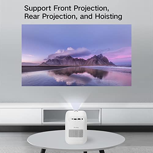 Xming Q1 SE Smart Heyup Boxe Projector, 2023 New Mini 1080P Portable Movie Projector for Livingroom with WiFi and Bluetooth, Video Projector with iOS Android HDMI USB PS4 Xbox and Remote Control