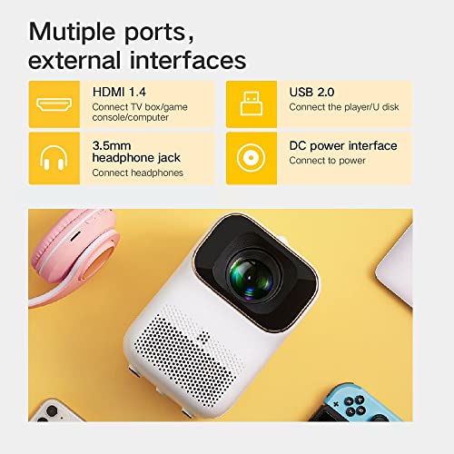 Xming Q1 SE Smart Heyup Boxe Projector, 2023 New Mini 1080P Portable Movie Projector for Livingroom with WiFi and Bluetooth, Video Projector with iOS Android HDMI USB PS4 Xbox and Remote Control