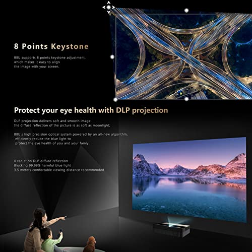 ChangHong B8U Laser 3D TV Projector | Native 4K Ultra HD | 0.21 Ultra Short Throw | RGB+ 2300 ANSI Lumens | Dolby Audio DTS HD Speaker | MT9629 2GB+32GB | Android TV 11.0 OS