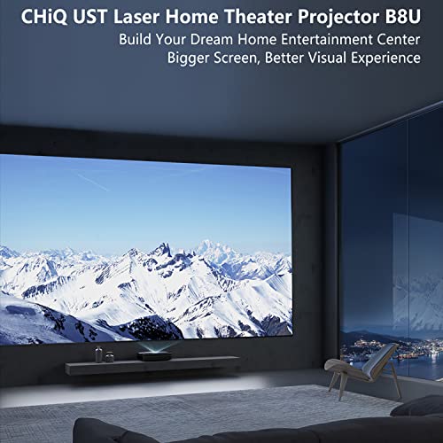 ChangHong B8U Laser 3D TV Projector | Native 4K Ultra HD | 0.21 Ultra Short Throw | RGB+ 2300 ANSI Lumens | Dolby Audio DTS HD Speaker | MT9629 2GB+32GB | Android TV 11.0 OS