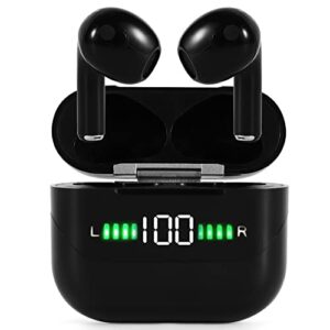 ad pro3 earpods wireless airdots bluetooth 5.3 multi-function touch earbuds microphone auto pairing earphone battery display charging headset voice assistant deep bass stereo sound (black)