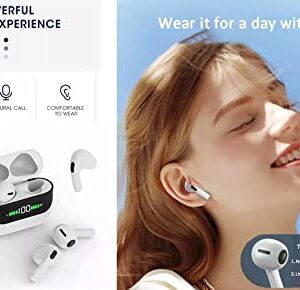 AD Pro3 Earpods Wireless Airdots Bluetooth 5.3 Multi-Function Touch Earbuds Microphone Auto Pairing Earphone Battery Display Charging Headset Voice Assistant Deep Bass Stereo Sound (Black)