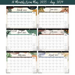 Desk Calendar 2023-2024 - Mar. 2023 - Aug. 2024, 18-Month Desk/Wall Calendar 2023-2024,16.8" x 12", Thick Paper, Calendar 2023-2024 with Corner Protectors, Ruled Blocks - Colorful Lump