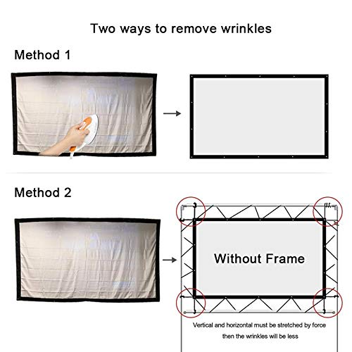 VIBY Projector Screen Outdoor 150 200 Inch 300 Inch White Cloth Material 180 250 Inch Optional 16:9/4:3 for LED (Size : 300 inch)