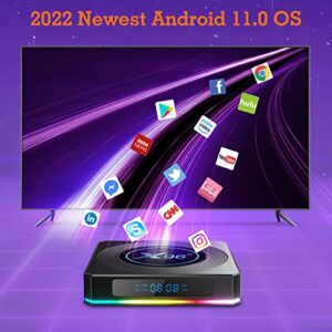 Android TV Box 11.0, X96 X4 Android TV Box 4GB RAM 32GB ROM, Amlogic S905X4 Quad-Core 64bits 1000M LAN Dual-WiFi 2.4G/5G 8K/6K/AV1/3D/USB 3.0/BT 4.2 Android Box