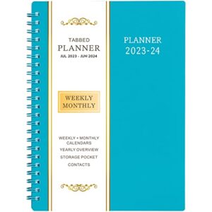 2023-2024 academic planner – planner 2023-2024, 2023-2024 planner weekly and monthly with tabs, july 2023 – june 2024, 6.25″ × 8.3″, strong twin-wire binding, round corner, improving your time management skill