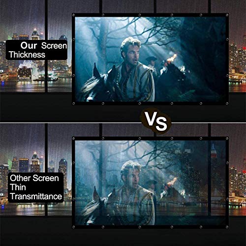 BBSJ Projection Screen 150 Inch 4:3 Portable Folding Movie Screen Crease-Resist Indoor Outdoor Projector Screen for Home Theatre