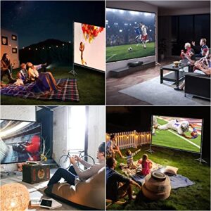 120 inch Projector Screen with Stand,Foldable Portable Projection Screen 16:9 4K HD Only Front Projections for Home Theater Backyard Cinema Office Meeting