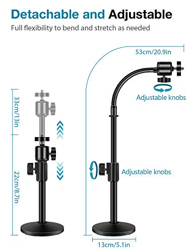 InnoGear Webcam Stand, Upgraded Flexible Desktop Stand Gooseneck Stands Holder for Logitech Webcam C922 C930e C920S C920 C615 C960 and BRIO and Other Devices with 1/4" Thread