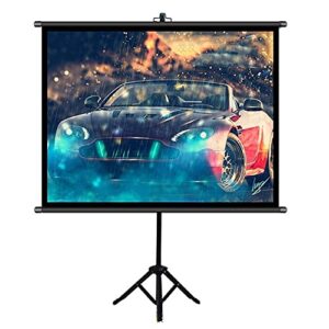 fmoge projector screen projector screen with stand – 4:3 hd indoor and outdoor lightweight for movie or office presentation portable projector screen (color : black, size : 50inch)