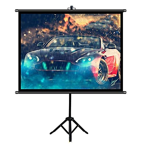 FMOGE Projector Screen Projector Screen with Stand - 4:3 HD Indoor and Outdoor Lightweight for Movie Or Office Presentation Portable Projector Screen (Color : Black, Size : 50inch)
