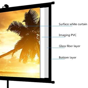 FMOGE Projector Screen Projector Screen with Stand - 4:3 HD Indoor and Outdoor Lightweight for Movie Or Office Presentation Portable Projector Screen (Color : Black, Size : 50inch)