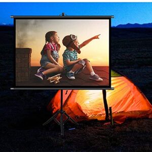 FMOGE Projector Screen Projector Screen with Stand - 4:3 HD Indoor and Outdoor Lightweight for Movie Or Office Presentation Portable Projector Screen (Color : Black, Size : 50inch)