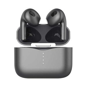 imiki t11 bluetooth 5.3 earbuds wireless headphones with wireless charging case, built in mic headset for sports, grey