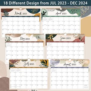 Calendar 2023-2024 - Mar. 2023 - Aug. 2024, 2023-2024 Wall Calendar, 18-Month Calendar, 14.5" x 11", Twin-Wire Binding + Hanging Hook + Thick Paper + Unruled Blocks with Julian Dates - Colorful Lump