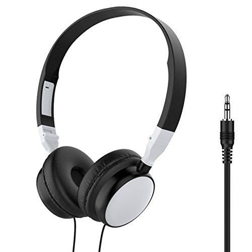 LUYANhapy9 Gaming Headphone，Wired Foldable 3.5mm HiFi Audio Bass Headset Stereo Surround Noise Cancelling Over Ear for Phone/Tablet White One Size